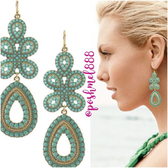 Stella & Dot Jewelry - :: S&D Turquoise Capri Chandelier Earrings